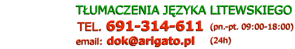 Tłumacz litewski - Telefon: 691 314 611
